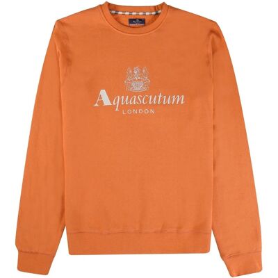 Aquascutum Heren Grote Logo Actieve Sweatshirt (Oranje) S Aquascutum Heren Grote Logo Actieve Sweatshirt (Oranje) S