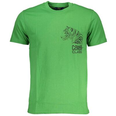 Cavalli Class Tijger T-shirt Groene Ronde Hals Tee 2XL Cavalli Class Tijger T-shirt Groene Ronde Hals Tee 2XL