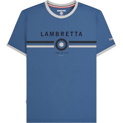 Lambretta Heren Target Ringer T-shirt (Maanlicht Oceaan) 2XL Lambretta Heren Target Ringer T-shirt (Maanlicht Oceaan) 2XL