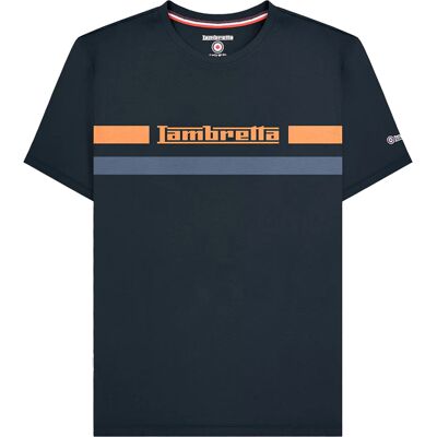 Lambretta Heren borst streep T-shirt (Marine) S Lambretta Heren borst streep T-shirt (Marine) S