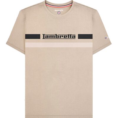 Lambretta Heren borst streep T-shirt (Cashew) 4XL Lambretta Heren borst streep T-shirt (Cashew) 4XL