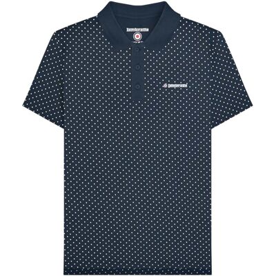 Lambretta Heren Polka Dot Big & Tall Polo Shirt (Marineblauw) 5XL Lambretta Heren Polka Dot Big & Tall Polo Shirt (Marineblauw) 5XL