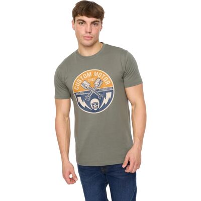Crosshatch Mannen Moules T-Shirt (Olijf) S Crosshatch Mannen Moules T-Shirt (Olijf) S