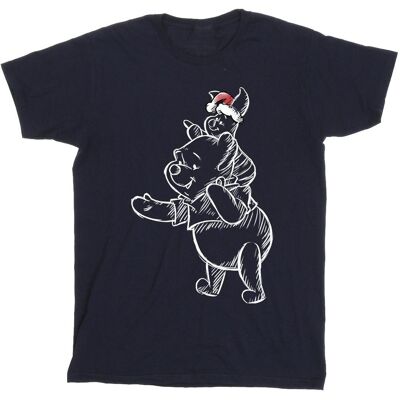 Disney Heren Winnie The Pooh Knorretje Kerst-T-shirt (Marineblauw) S Disney Heren Winnie The Pooh Knorretje Kerst-T-shirt (Marineblauw) S