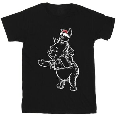 Disney Heren Winnie The Pooh Knorretje Kerst-T-shirt (Zwart) 5XL Disney Heren Winnie The Pooh Knorretje Kerst-T-shirt (Zwart) 5XL