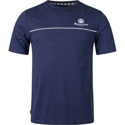 Aquascutum Heren Active Piping Detail T-Shirt (Marineblauw) 2XL Aquascutum Heren Active Piping Detail T-Shirt (Marineblauw) 2XL