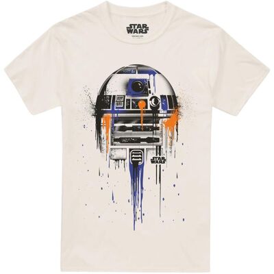 Star Wars Heren R2-D2 Paint Drip T-Shirt (Natuurlijk) XL Star Wars Heren R2-D2 Paint Drip T-Shirt (Natuurlijk) XL