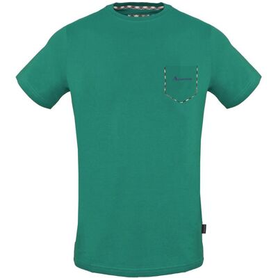 Aquascutum Heren Geruit Zak T-Shirt (Groen) S Aquascutum Heren Geruit Zak T-Shirt (Groen) S