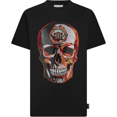 Philipp Plein Round Neck T-Shirt Lava Skull Stones XL Philipp Plein Round Neck T-Shirt Lava Skull Stones XL