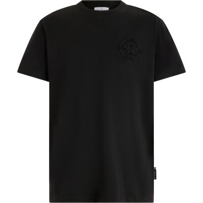 Philipp Plein Round Neck T-Shirt Raw Edge Monogram Monogram 2XL Philipp Plein Round Neck T-Shirt Raw Edge Monogram Monogram 2XL