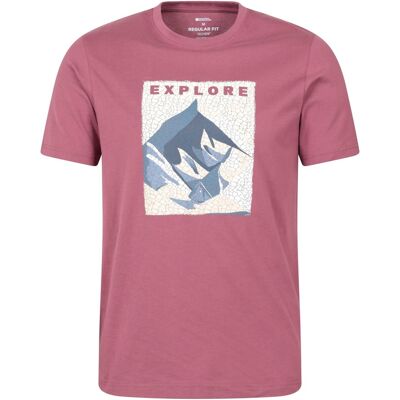Mountain Warehouse Heren Explore Organic T-Shirt (Donkerroze) XL Mountain Warehouse Heren Explore Organic T-Shirt (Donkerroze) XL