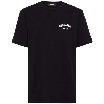 Dsquared2 Regular Fit T-shirt Met Rubberen Logo, Zwart XS Dsquared2 Regular Fit T-shirt Met Rubberen Logo, Zwart XS