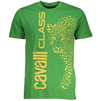 Cavalli Class Leren T-shirt met Luipaardprint Casual Stijl L Cavalli Class Leren T-shirt met Luipaardprint Casual Stijl L