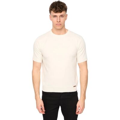 Duck and Cover Heren Marvela Gebreid T-shirt (Licht Steen) M Duck and Cover Heren Marvela Gebreid T-shirt (Licht Steen) M
