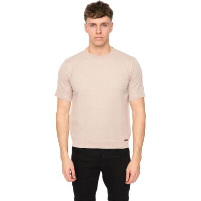 Duck and Cover Heren Marvela Geweven T-Shirt (Stone) S Duck and Cover Heren Marvela Geweven T-Shirt (Stone) S