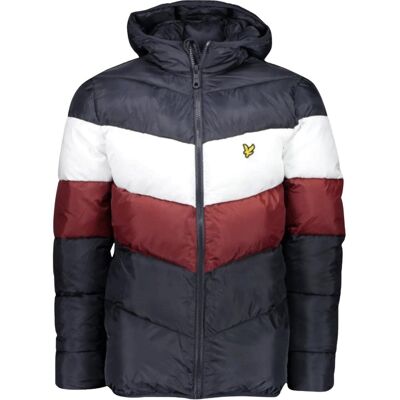Lyle & Scott Heren Kleur Blok Puffer Jack (Marineblauw/Wit/Rood) L Lyle & Scott Heren Kleur Blok Puffer Jack (Marineblauw/Wit/Rood) L