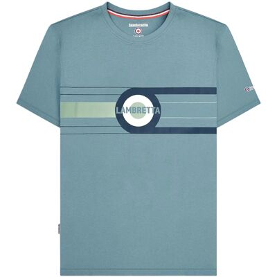 Lambretta Heren Target Band T-Shirt (Rookblauw) 4XL Lambretta Heren Target Band T-Shirt (Rookblauw) 4XL