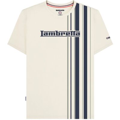 Lambretta Heren Racing Stripe T-shirt (Zilver/Zwaar) XL Lambretta Heren Racing Stripe T-shirt (Zilver/Zwaar) XL