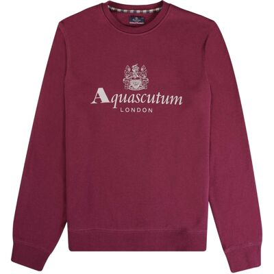 Aquascutum Active Big Logo Crew Neck Cordovan Red Sweatshirt M Aquascutum Active Big Logo Crew Neck Cordovan Red Sweatshirt M
