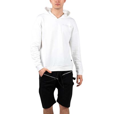 Philipp Plein Sport Block Logo Op Borst Witte Hoodie 2XL Philipp Plein Sport Block Logo Op Borst Witte Hoodie 2XL