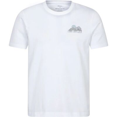 Mountain Warehouse Heren Lake District Borstprint T-Shirt (Off White) XS Mountain Warehouse Heren Lake District Borstprint T-Shirt (Off White) XS