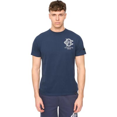 Duck and Cover Heren Randolph Logo Casual T-shirt (Marine) S Duck and Cover Heren Randolph Logo Casual T-shirt (Marine) S