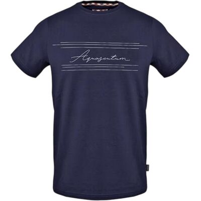 Aquascutum Heren Handtekening T-shirt met ronde hals (Marine) XL Aquascutum Heren Handtekening T-shirt met ronde hals (Marine) XL