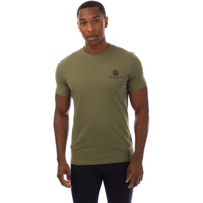 Aquascutum Heren London Borstlogo Crew Neck T-Shirt (Groen/Marineblauw) S Aquascutum Heren London Borstlogo Crew Neck T-Shirt (Groen/Marineblauw) S