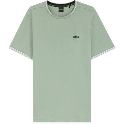 Boss Heren Hbg Taul katoenen T-shirt met normale pasvorm (Groen) M Boss Heren Hbg Taul katoenen T-shirt met normale pasvorm (Groen) M