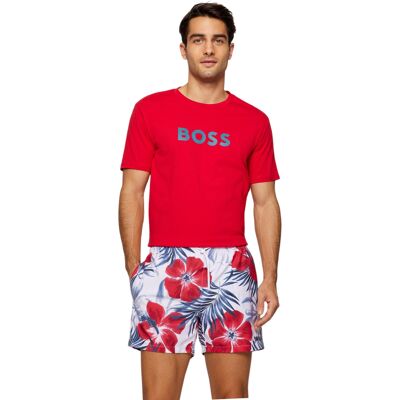 Boss Heren Hbw Logo T-Shirt (Helder rood) M Boss Heren Hbw Logo T-Shirt (Helder rood) M