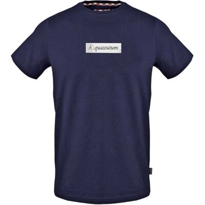 Aquascutum Herenploeg t-shirt in de nek (Marine) L Aquascutum Herenploeg t-shirt in de nek (Marine) L