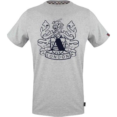 Aquascutum Heren Shield Logo Jersey Crew Neck T-Shirt (Grijs) L Aquascutum Heren Shield Logo Jersey Crew Neck T-Shirt (Grijs) L