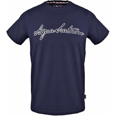 Aquascutum Heren Script Regular T-Shirt (Marine) M Aquascutum Heren Script Regular T-Shirt (Marine) M