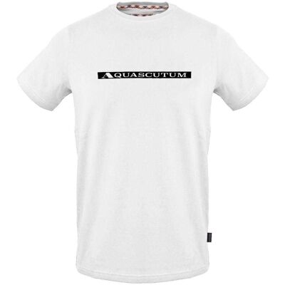 Aquascutum Heren-T-shirt met contrasterende strepen en logo (Wit) M Aquascutum Heren-T-shirt met contrasterende strepen en logo (Wit) M