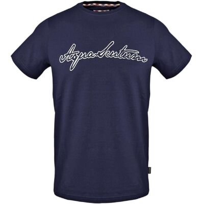 Aquascutum Logo T-shirt met belettering voor heren (Marine) 2XL Aquascutum Logo T-shirt met belettering voor heren (Marine) 2XL