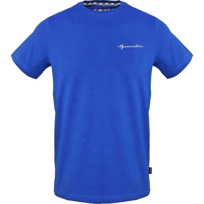 Aquascutum Heren Handtekening Geborduurd T-Shirt (Sky) L Aquascutum Heren Handtekening Geborduurd T-Shirt (Sky) L