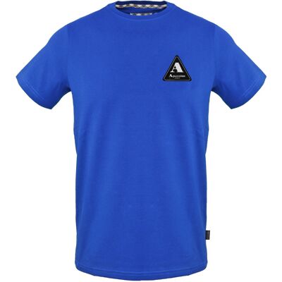 Aquascutum Heren Patch Logo Regular T-shirt (Sky) M Aquascutum Heren Patch Logo Regular T-shirt (Sky) M