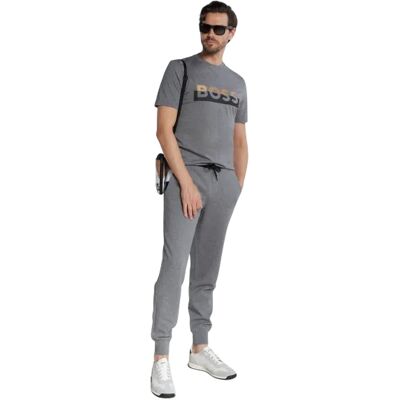 Boss Heren Belettering Regular T-shirt (Medium Grijs) M Boss Heren Belettering Regular T-shirt (Medium Grijs) M