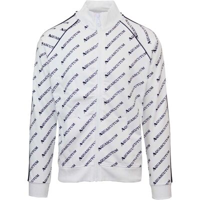 Aquascutum Heren Raglan Track Jacket met hoge kraag (Wit) XL Aquascutum Heren Raglan Track Jacket met hoge kraag (Wit) XL