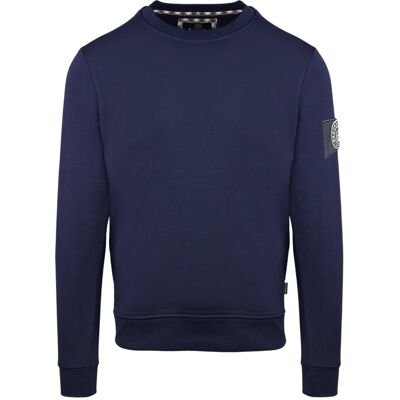 Aquascutum Heren Patch Sweatshirt (Marine) M Aquascutum Heren Patch Sweatshirt (Marine) M