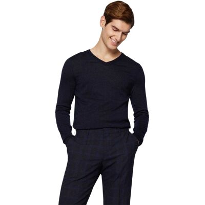 Boss Heren Gebreide Regelmatige Formele Pullover (Donkerblauw) L Boss Heren Gebreide Regelmatige Formele Pullover (Donkerblauw) L