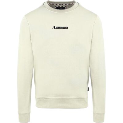 Aquascutum Heren Katoenmix geribbeld kraag Regular Sweatshirt (Boter) M Aquascutum Heren Katoenmix geribbeld kraag Regular Sweatshirt (Boter) M