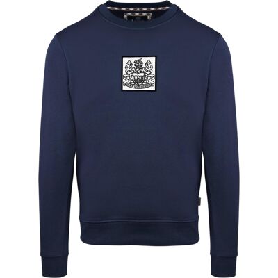 Aquascutum Heren geribbeld sweatshirt (Marine) 2XL Aquascutum Heren geribbeld sweatshirt (Marine) 2XL