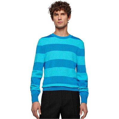 Boss Heren Eromeo Horizontale Streep Regular Trui (Helder Blauw) 2XL Boss Heren Eromeo Horizontale Streep Regular Trui (Helder Blauw) 2XL