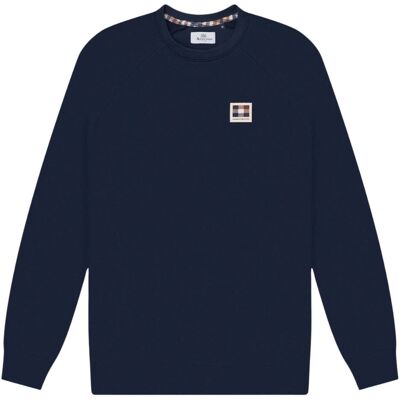 Aquascutum Active Patch Crewneck Marineblauw L Aquascutum Active Patch Crewneck Marineblauw L