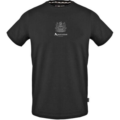 Aquascutum Heren Crew Neck Regular T-shirt (Zwart) S Aquascutum Heren Crew Neck Regular T-shirt (Zwart) S