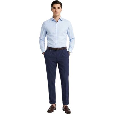 Boss Heren Genius-chino met plooien (Blauw) 30N Boss Heren Genius-chino met plooien (Blauw) 30N
