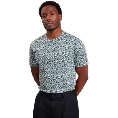 Ted Baker Heren Geo Abstract Regular T-Shirt (Licht Blauw) XL Ted Baker Heren Geo Abstract Regular T-Shirt (Licht Blauw) XL