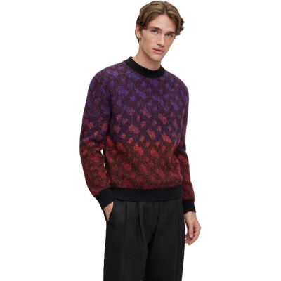 Boss Heren Geometrische Regelmatige Trui (Zwart Gemengd) 2XL Boss Heren Geometrische Regelmatige Trui (Zwart Gemengd) 2XL