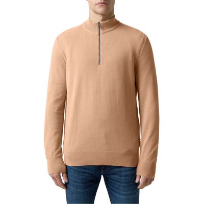 Boss Heren Ebrando-P gebreide trui met halve rits (Medium Beige) L Boss Heren Ebrando-P gebreide trui met halve rits (Medium Beige) L